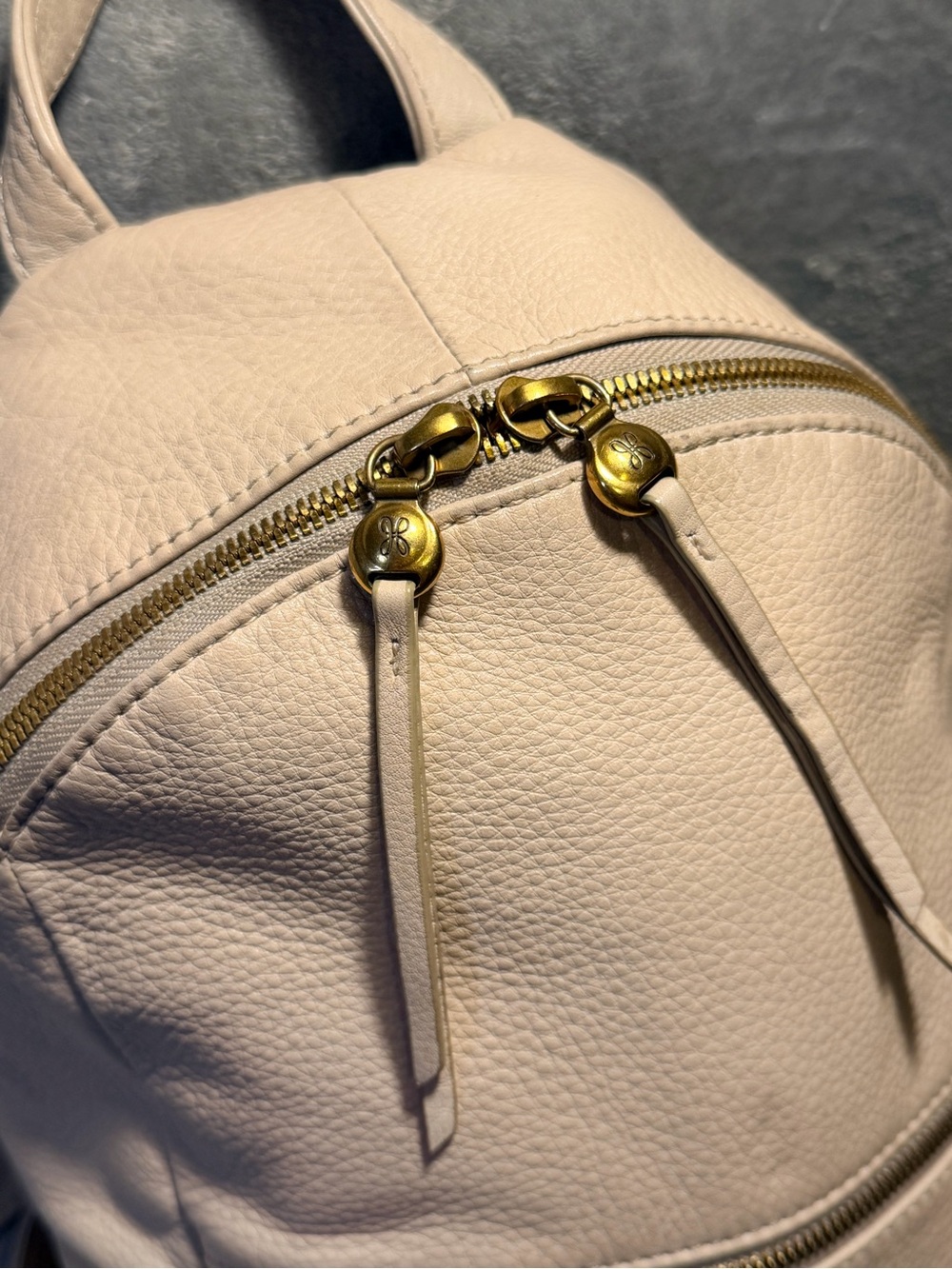 HOBO International Cliff Cream Leather Backpack with Gold Hardware - Picture 2 of 12